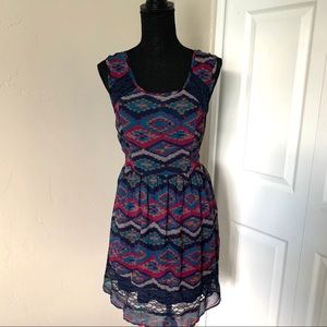 Band of Gypsies Scooped Neck Jeweled Toned Dress